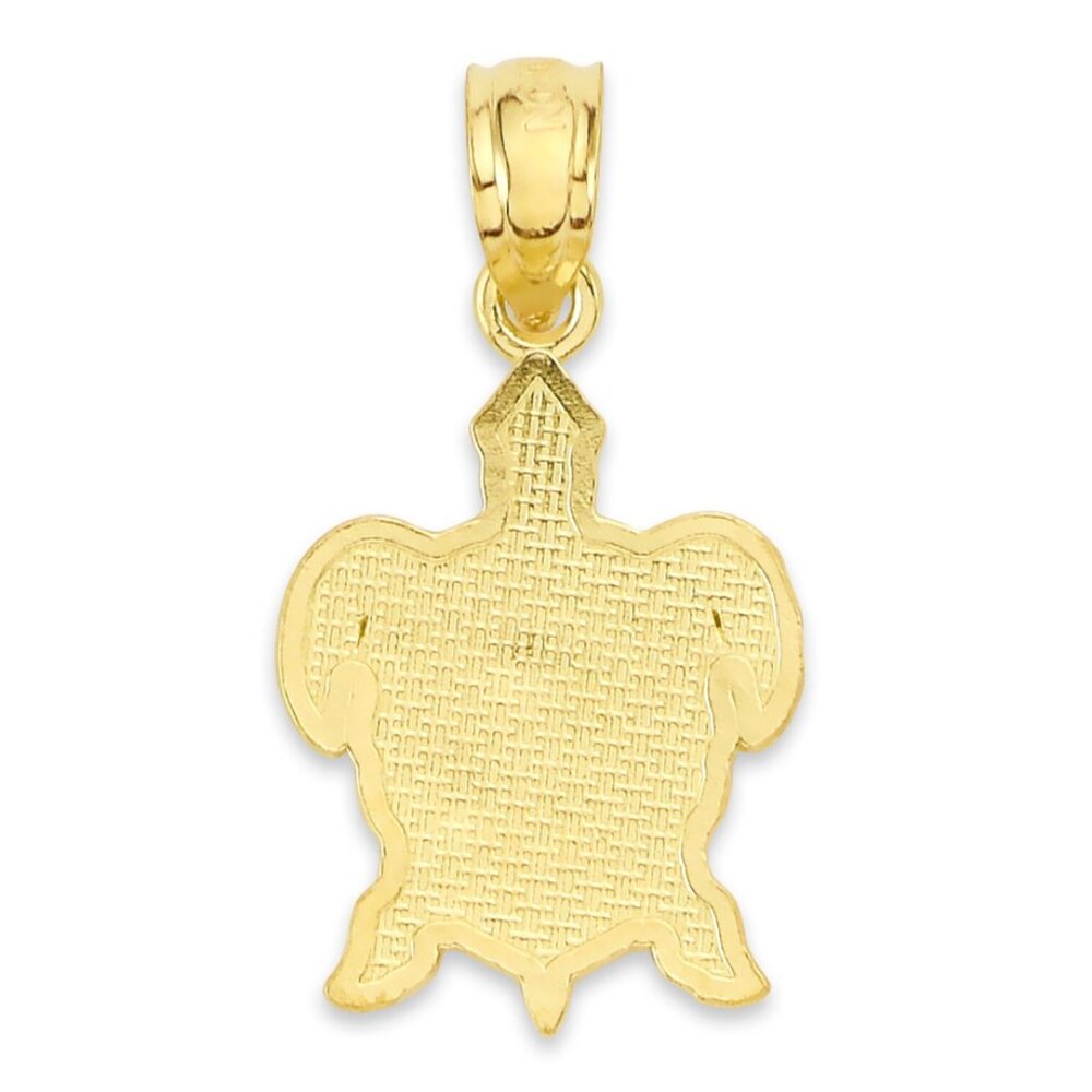 Solid 14k Gold Turtle Pendant - image 4